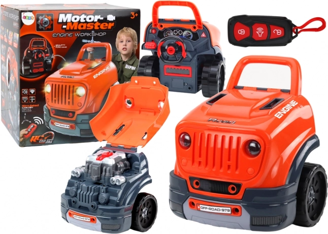 Workshop set for little DIYers with a detachable engine orange
