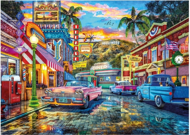 Puzzle HOLLYWOOD – retro tänav, 3000 tükki