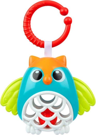 Chicco hanging owl rattle with C ring, 3m+
