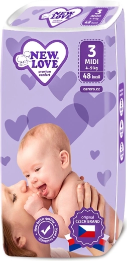 Ühekordsed beebimähkmed New Love Premium Comfort MIDI 4–9 kg, 48 tk