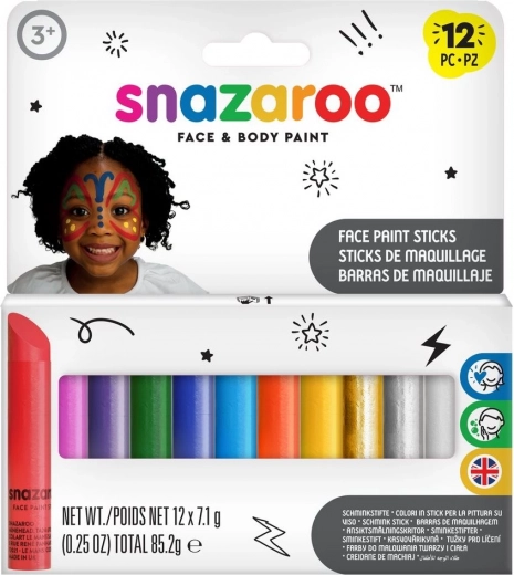 Snazaroo näo- ja kehavärvipulkade komplekt 12 tk