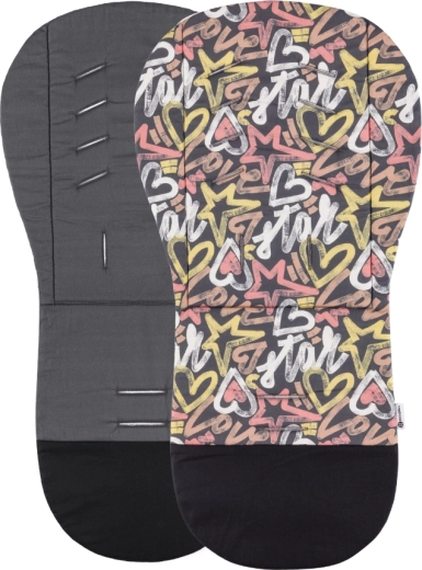 Petite&Mars stroller liner Foamy anthracite dino