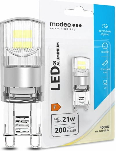 LED-pirn G9, alumiiniumist, 1,9 W, neutraalne valge MODEE