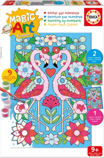 Educa paint by numbers – flamingos