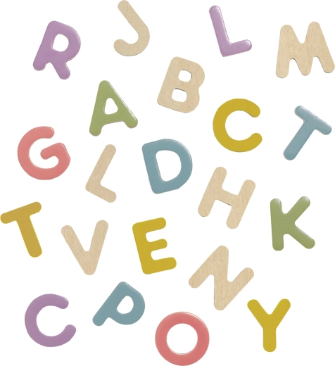 Wooden magnetic letters Micki (53 pcs)