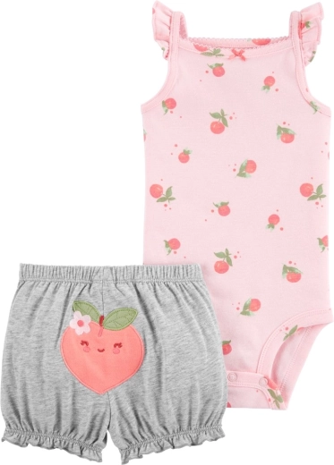 Carter’s kaheosaline komplekt: õlapaeltega bodi ja lühikesed püksid Pink Peach tüdrukule 9 k