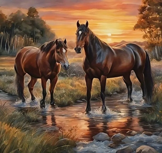 Norimpex teemantmaal „Hobused galopis” 30 × 40 cm