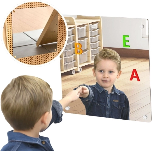 Masterkidz Large Magnetic Mirror for STEM Boards 60 × 60 cm