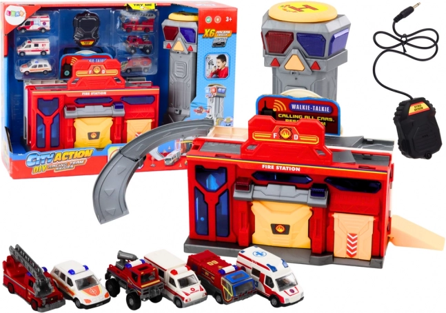 Rescue Center with Firefighters and Hospital – 6-Piece Vehicle Set