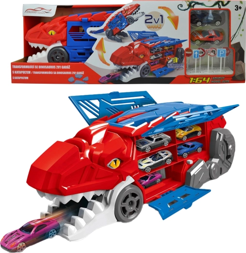 Transforming Dinosaur 2-in-1 with Garage and Catapult