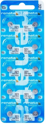 Renata 321 nööppatarei 1,55 V 6,8 × 1,65 mm – pakend 10 tk