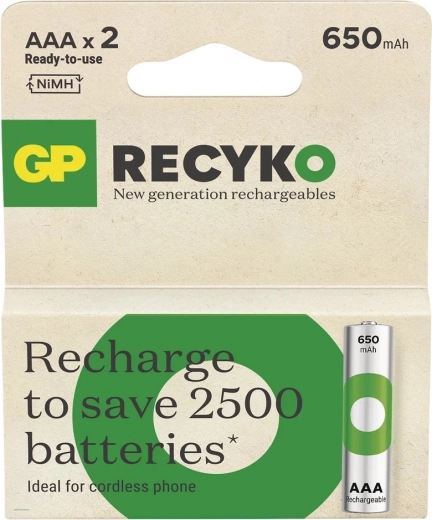 Laetavad patareid AAA Ni-MH 650 mAh – GP ReCyko