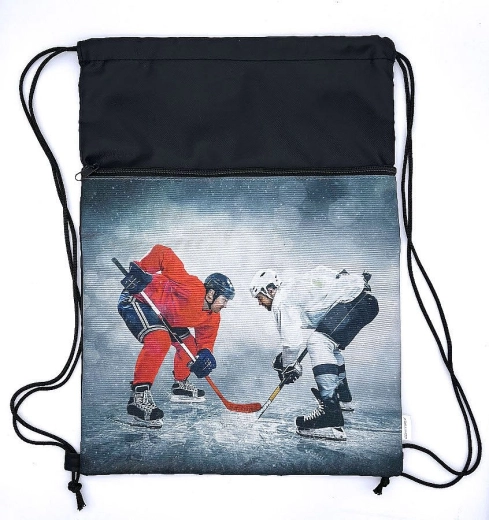 CONCORDE Drawstring Bag for Indoor Shoes Ice Hockey, Grey