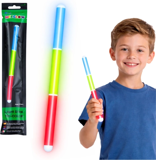 Fluorestseeruv kolmvärviline helenduspulk Glow Stick 31,5 cm