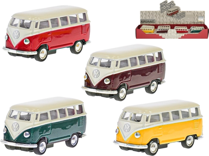 Kinsmart VW Classic buss 1962 metallmudel 1:64 avanevate ustega