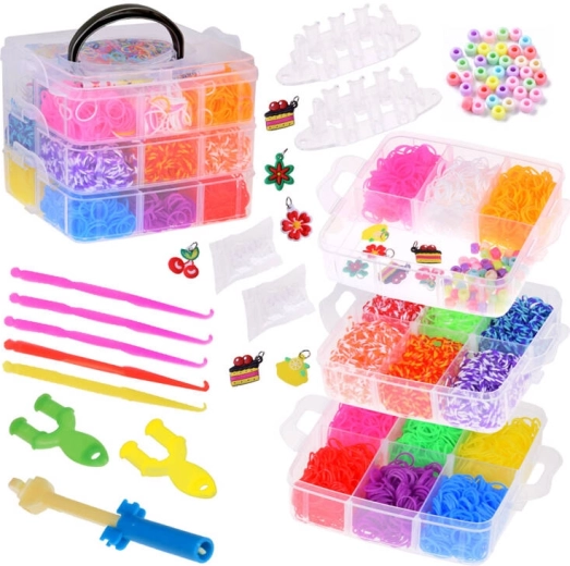 Võluvate kummipaelte ja helmeste komplekt käevõrude valmistamiseks 4500 tk