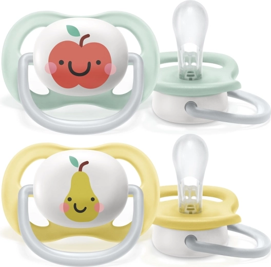 Philips Avent Ultra Air pacifier neutral apple 0–6 months, 2 pcs