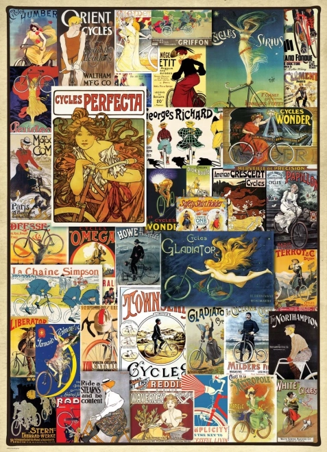 Eurographics pusle Vintage jalgrattaplakadid 1000 tükiga