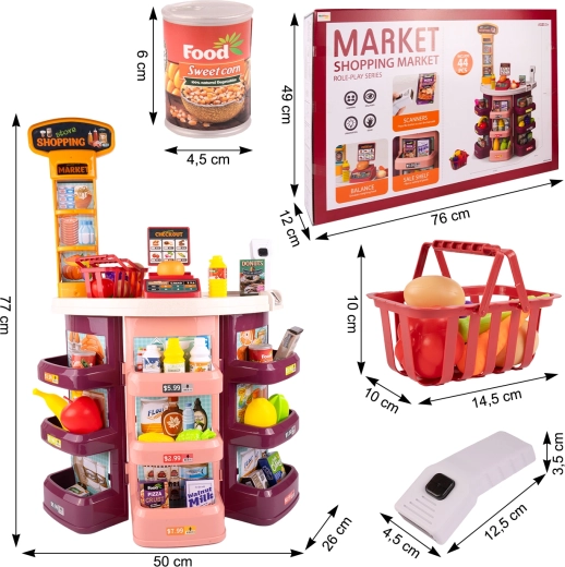 Supermarket tarvikutega, 44 osa