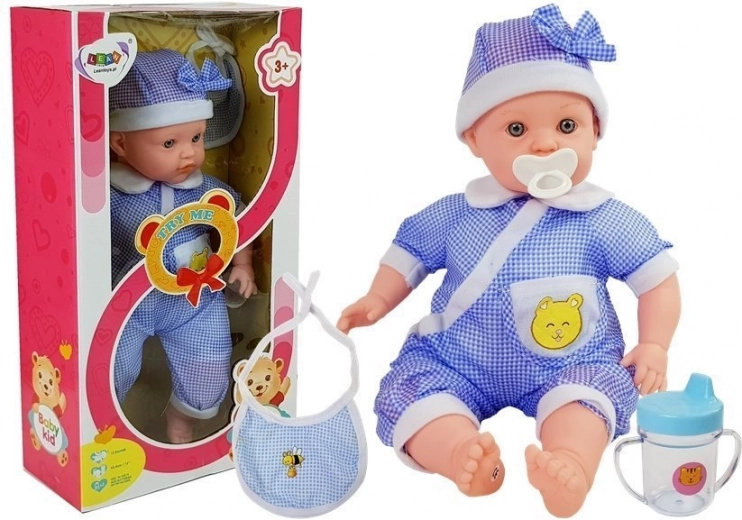 Beebinukk 45 cm sinises riietuses