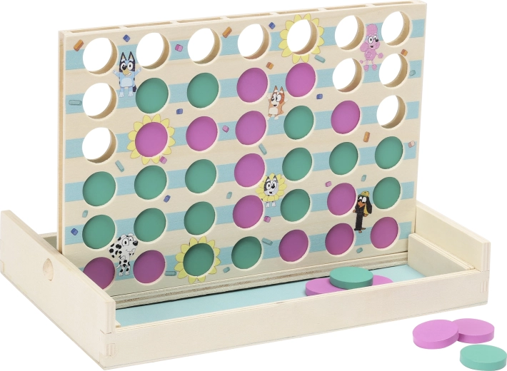 Bluey Wooden Educational Game Four in a Row