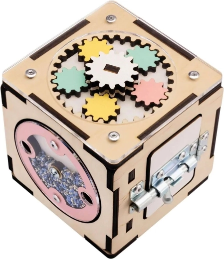 Puidust interaktiivne kuubik BUSYKIDS 11 cm
