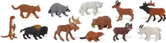 Safari Ltd Põhja-Ameerika loomad – 48 miniatuuri komplekt