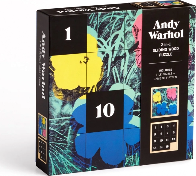 Libistatav puidust pusle Andy Warhol: Lilled 2in1