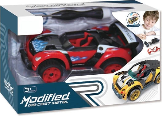 Screw-together toy car 1:32 with pull-back drive