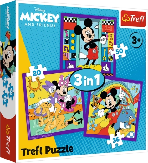 Pusle 3in1 Mickey Mouse ja sõbrad (20, 36, 50 tükki) Trefl