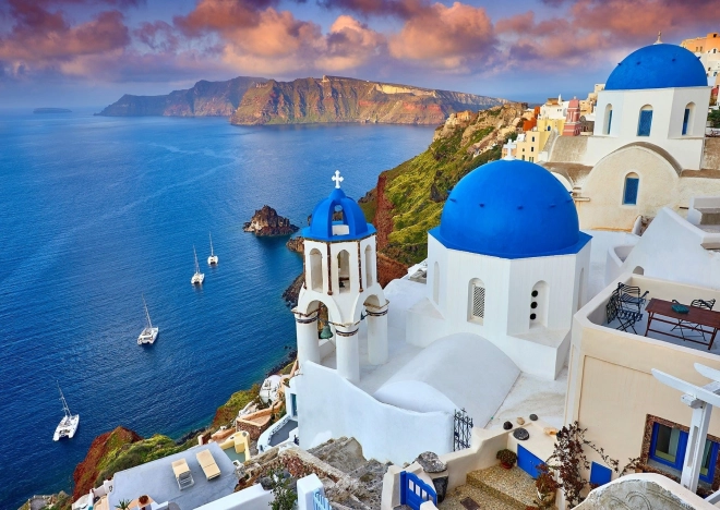 Pusle Santorini – vaade laevadele, Kreeka 1000 tükki