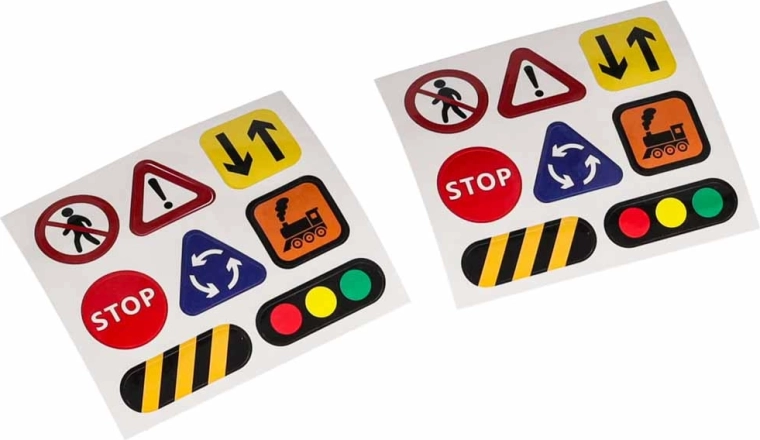 Traffic signs and stickers for realistic play