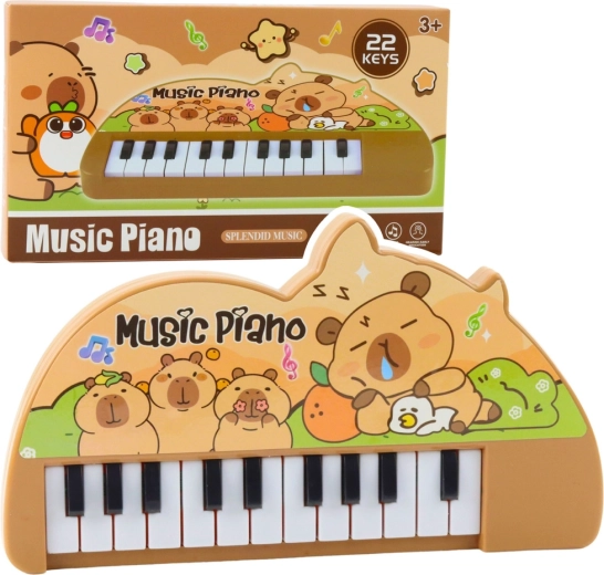 Kids’ mini piano with capybara, 22 keys