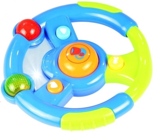 Steering wheel with sounds and lights
