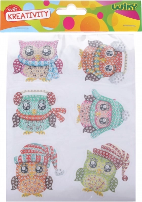 Creative set diamond stickers owls