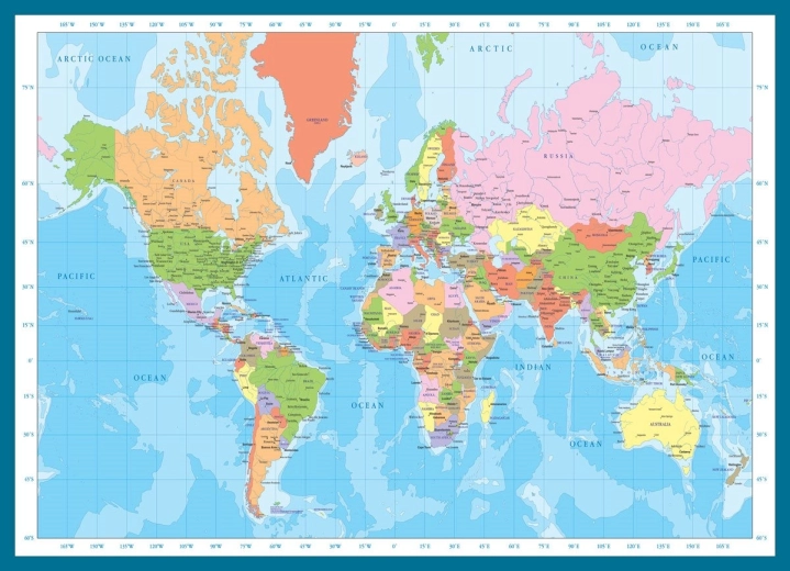 EUROGRAPHICS maailmakaardi pusle – 1000 tükki