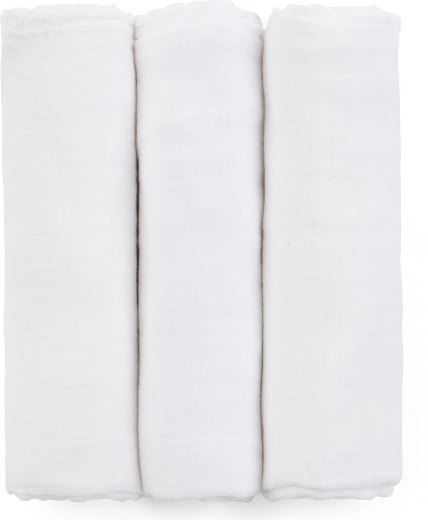 Bambusest musliinmähkmed PETITE&MARS Moussy Total White 68 × 68 cm (3 tk)