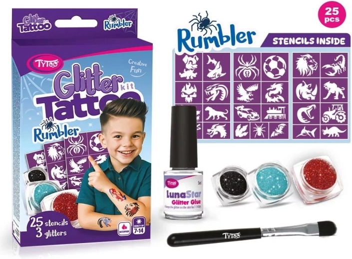 Rumbleri sädelevate tätoveeringute komplekt lastele