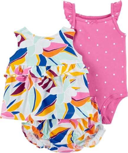 Carter's 3-osaline beebikomplekt Blue Floral (õlapaeltega bodi, särk ja püksikud) – tüdruk 6 k