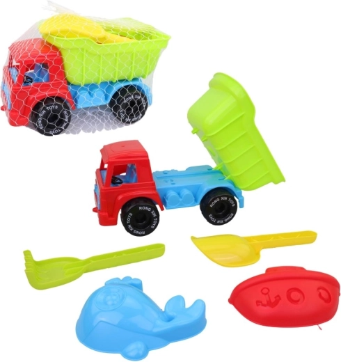 Plastic Sand Play Set with Dump Truck, 5 Pieces
