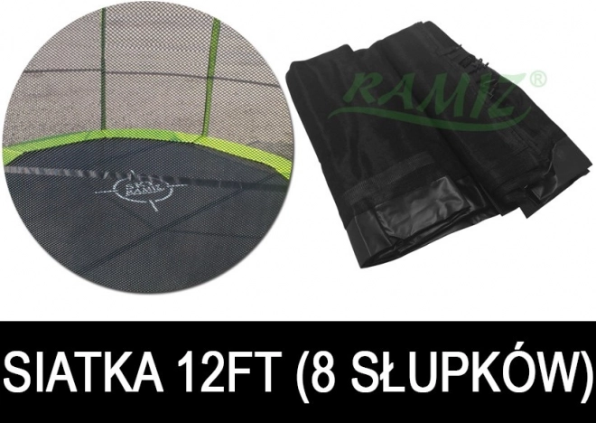 SkyRamiz kaitsev turvavõrk trampoliinile, must, 366 cm, 8 tunnelit postidele