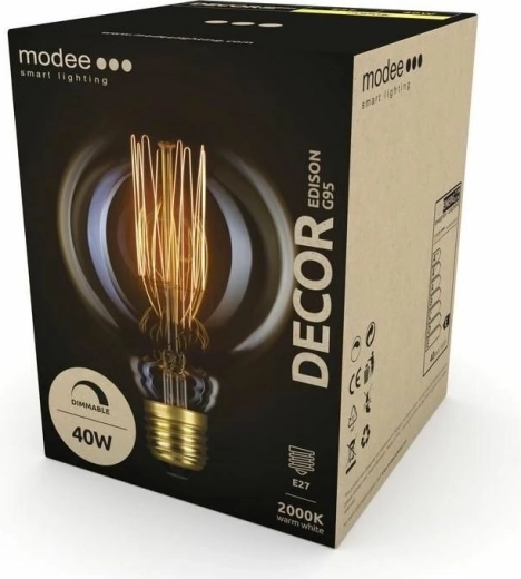 Modee Smart dekoratiivne hõõglamp Edison G95 E27 eriti soe valge 40 W