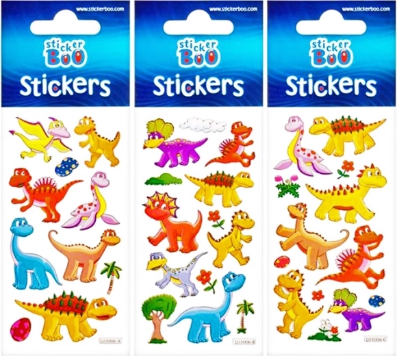 Dinosaur stickers with silver edging - 1 piece