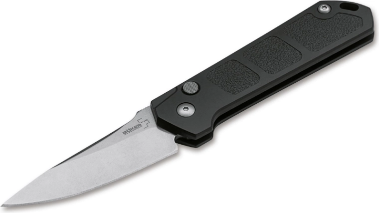 Böker Plus Kihon auto nuga stonewash 8 cm