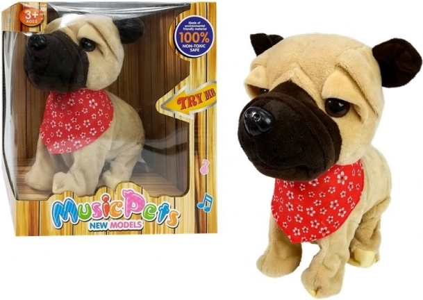 Interactive plush puppy on a leash – barks, sings and wags its tail