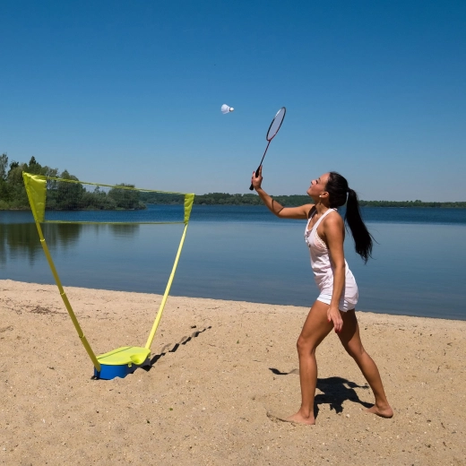 Quick net setup without anchoring