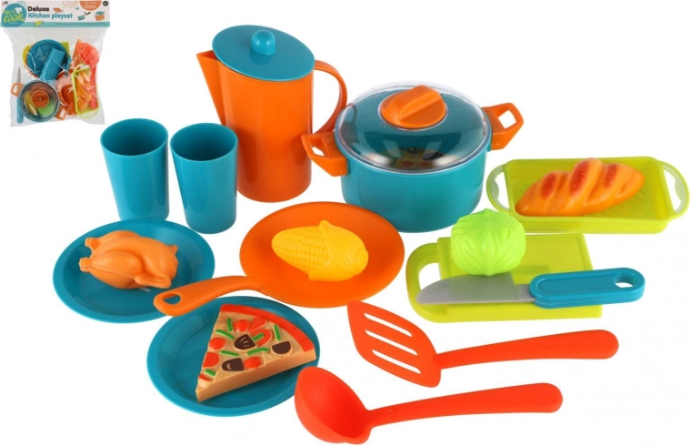 Plastist laste kööginõude komplekt kotis 28 × 28 cm