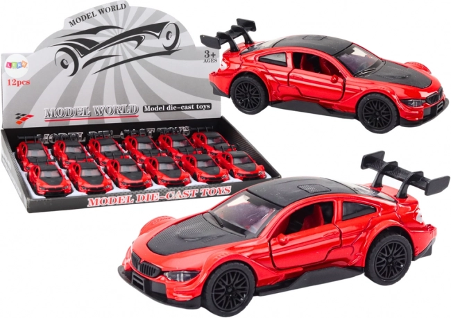 Metal sports car 1:32 with friction drive – red