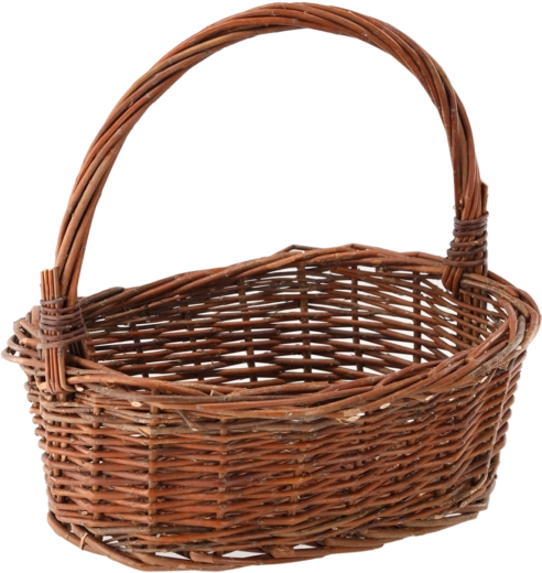 Pruun sangaga punutud korv 35 × 27 cm