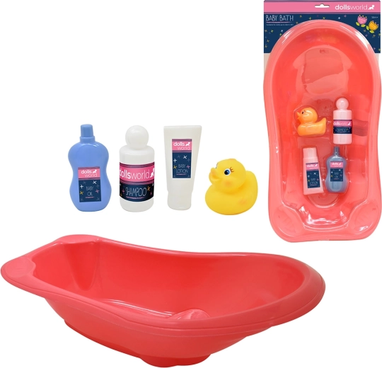 Dolls World bathing set for dolls 46 cm with tub and accessories